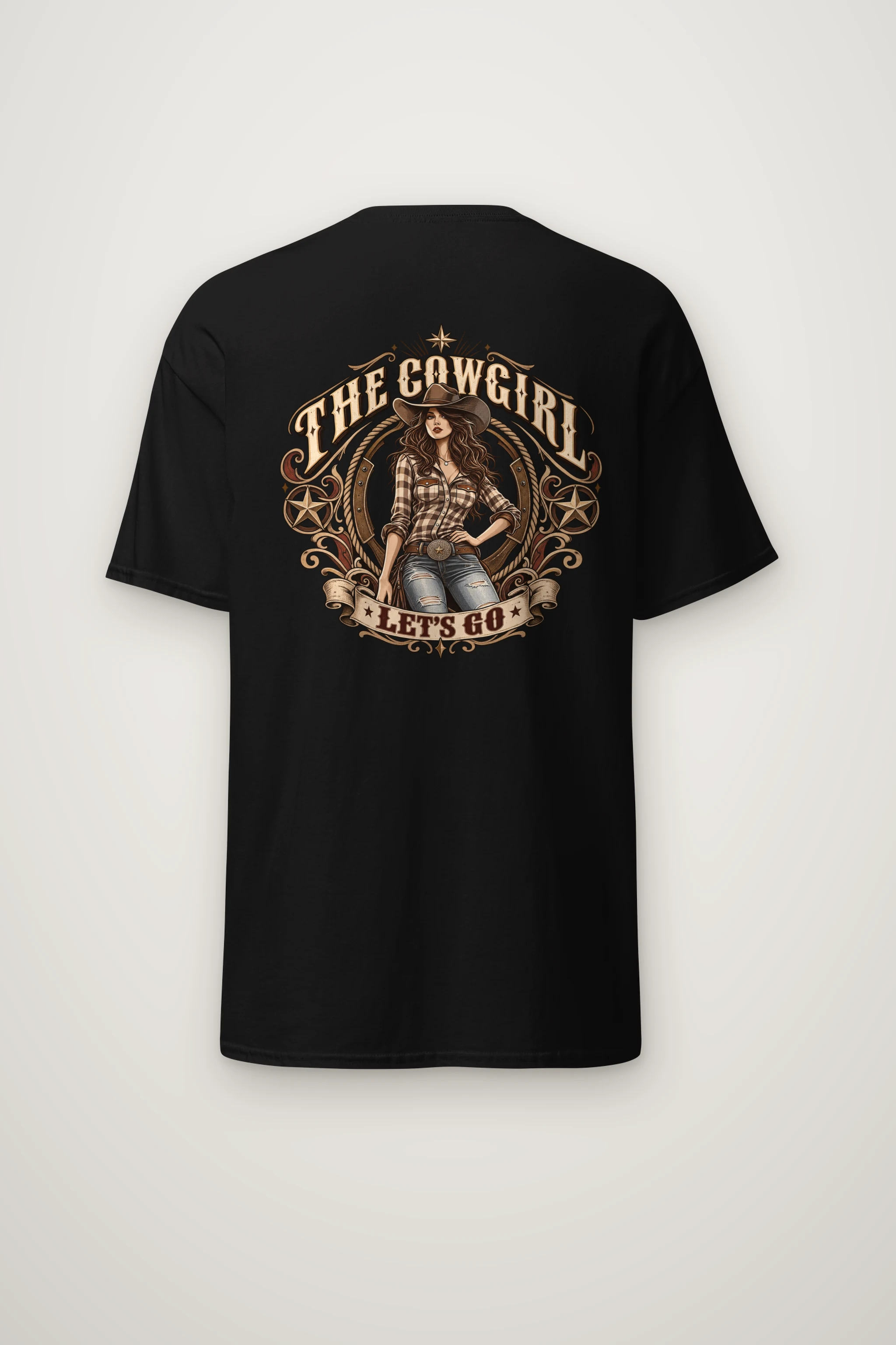 "Cowgirl Let's Go" Heavyweight Unisex Crewneck T-shirt