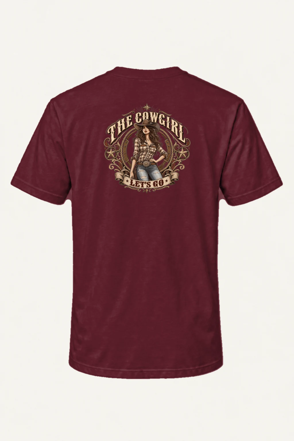 "Cowgirl Let's Go" Heavyweight Unisex Crewneck T-shirt | Gildan 5000