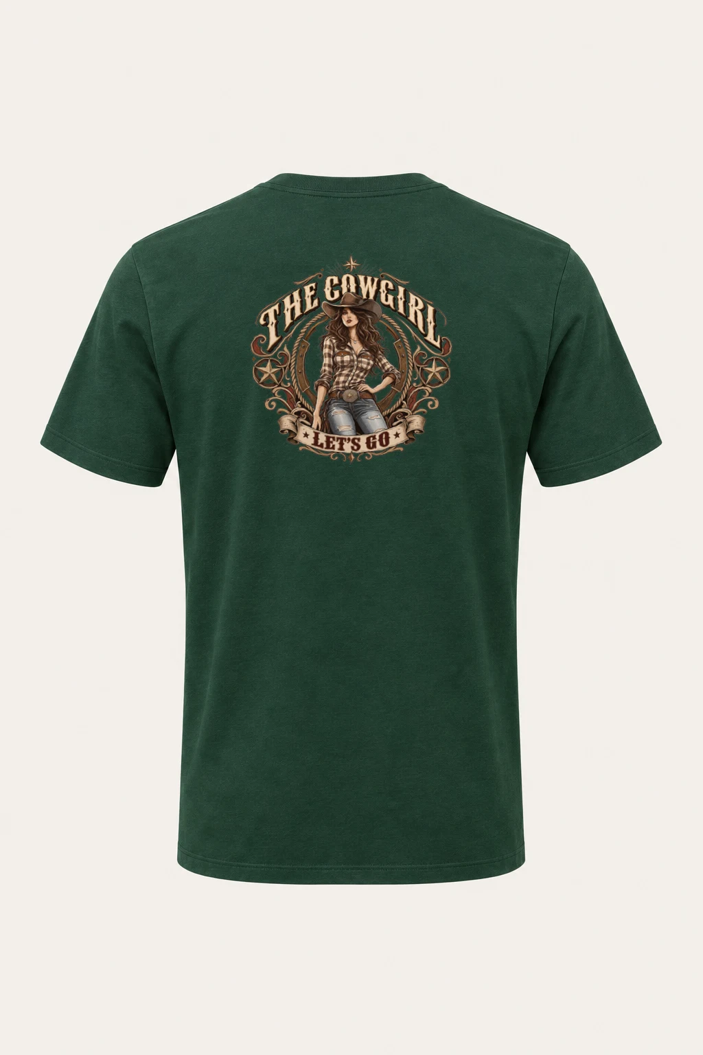 "Cowgirl Let's Go" Heavyweight Unisex Crewneck T-shirt | Gildan 5000