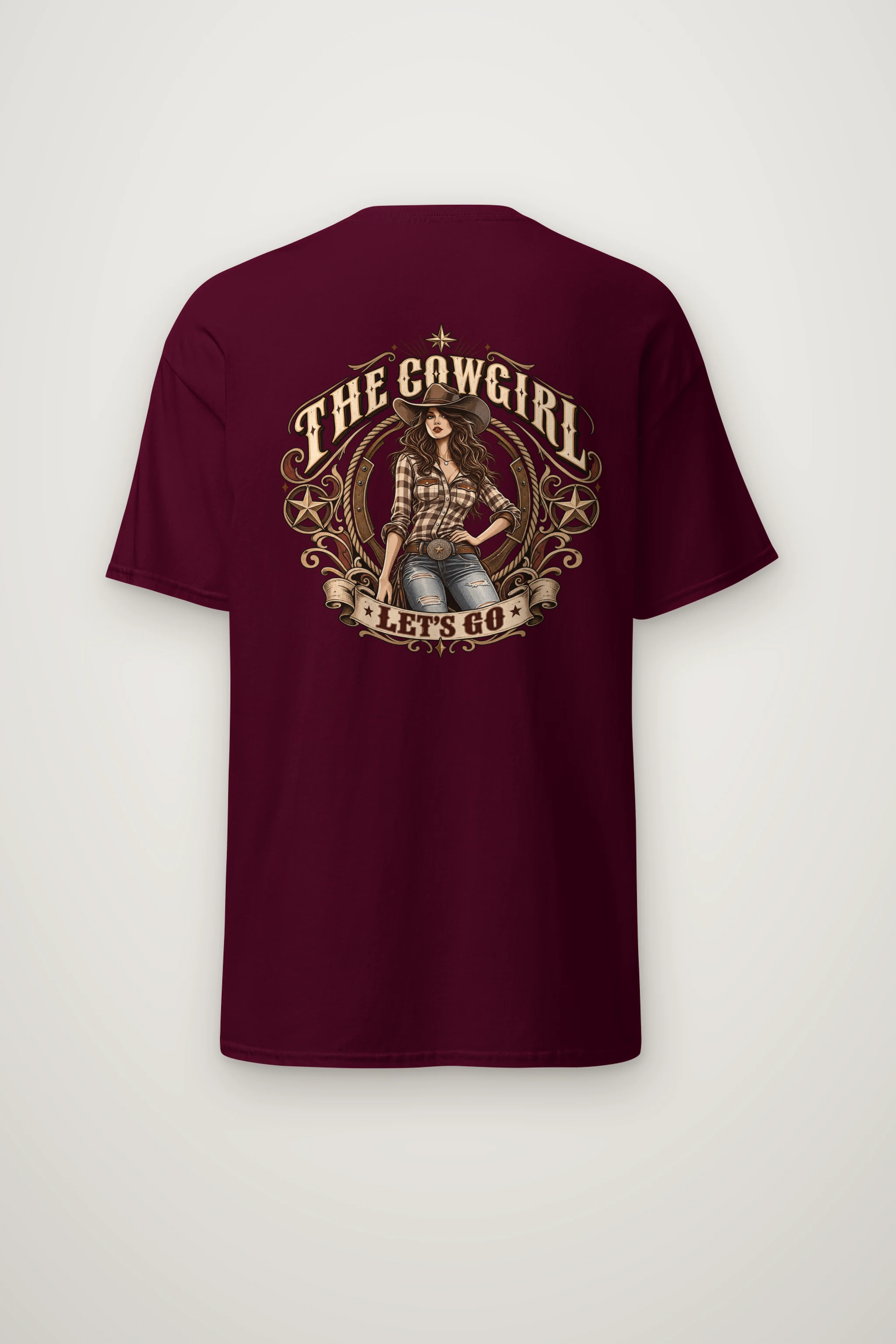 "Cowgirl Let's Go" Heavyweight Unisex Crewneck T-shirt