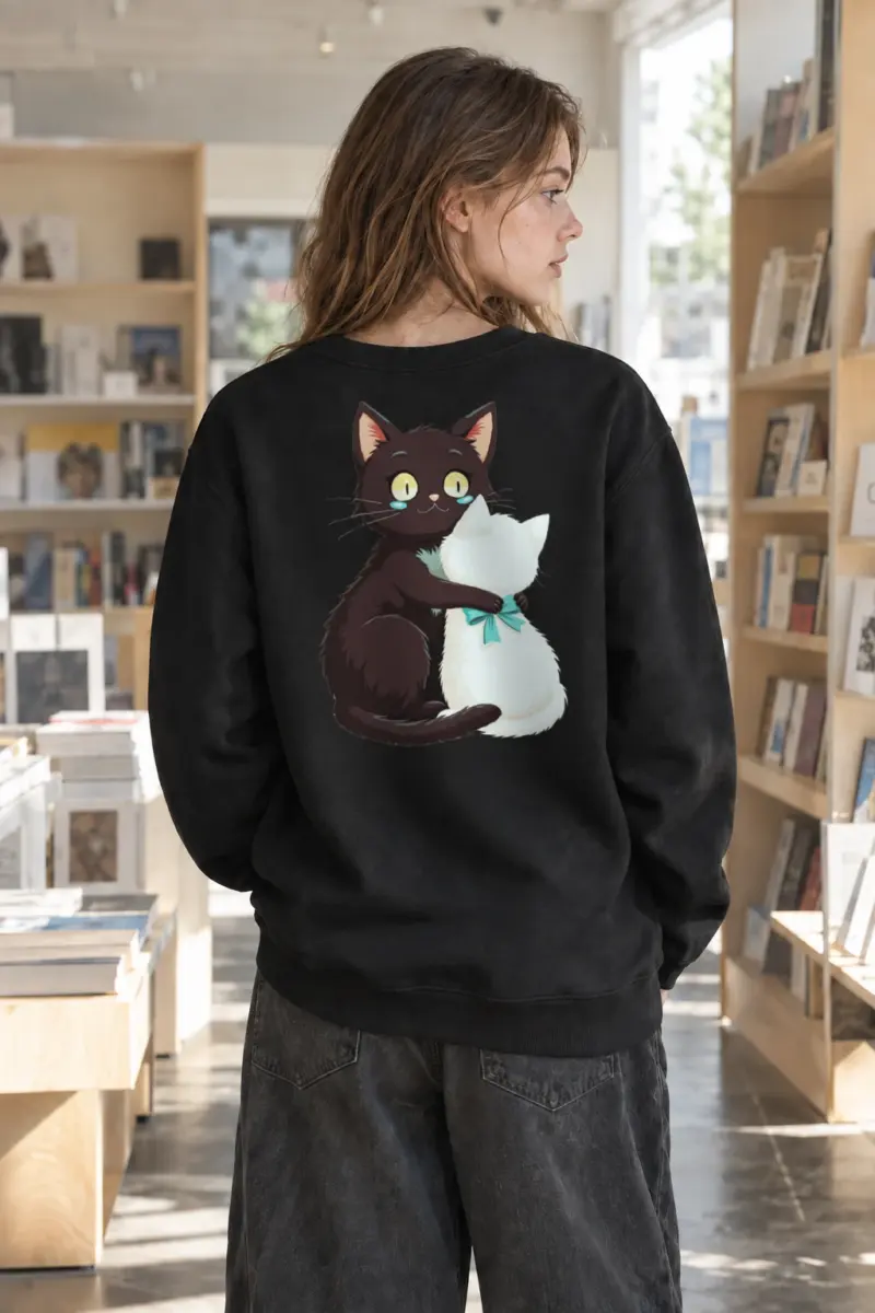 “Cozy Cat Duo” Heavy Blend Unisex Crewneck Sweatshirt | Gildan 18000