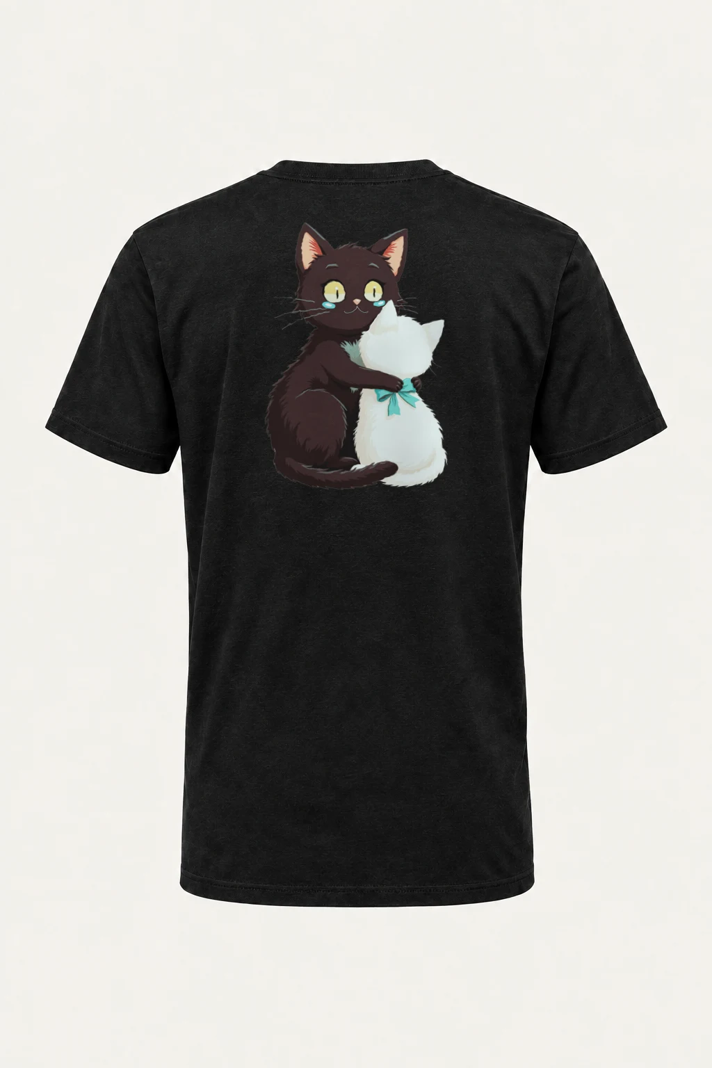 "Cozy Cat Pair" Heavyweight Unisex Crewneck T-shirt | Gildan 5000