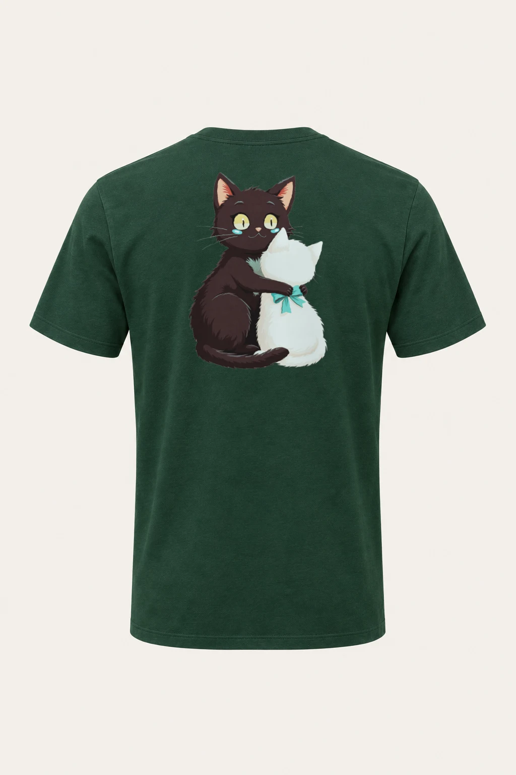 "Cozy Cat Pair" Heavyweight Unisex Crewneck T-shirt | Gildan 5000