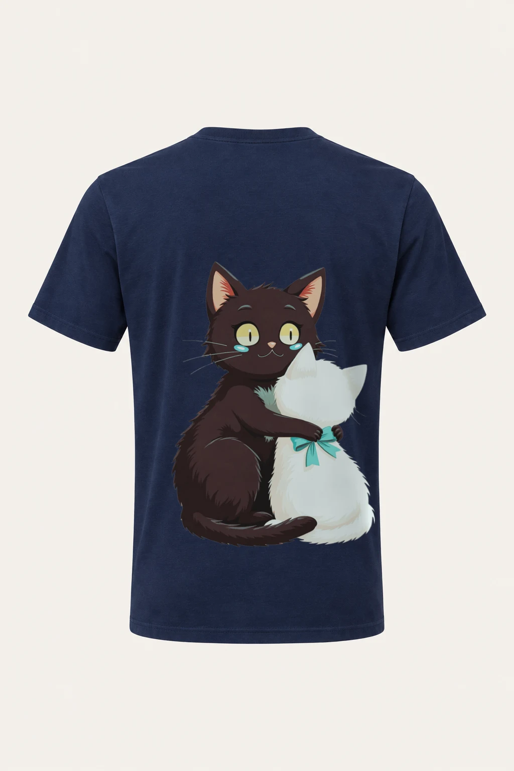 "Cozy Cat Pair" Heavyweight Unisex Crewneck T-shirt | Gildan 5000