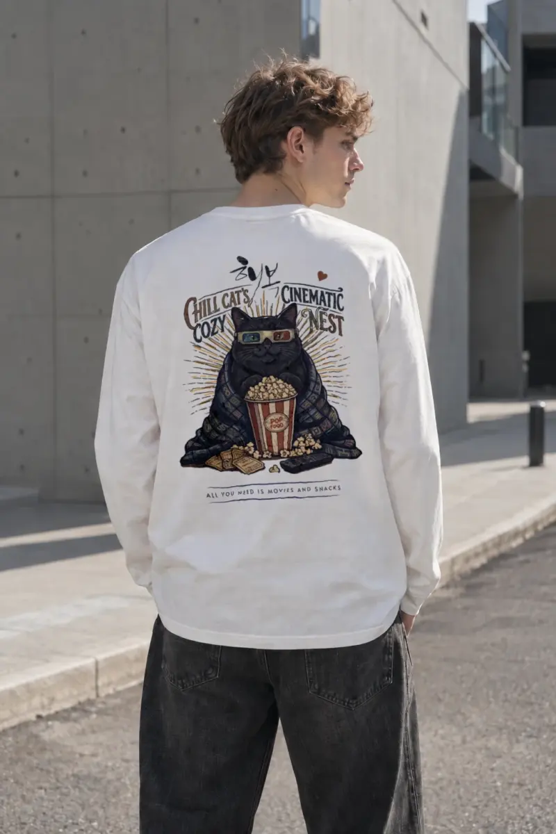 "Cozy Cinematic Nest" Unisex Longsleeve T-shirt | Gildan 2400
