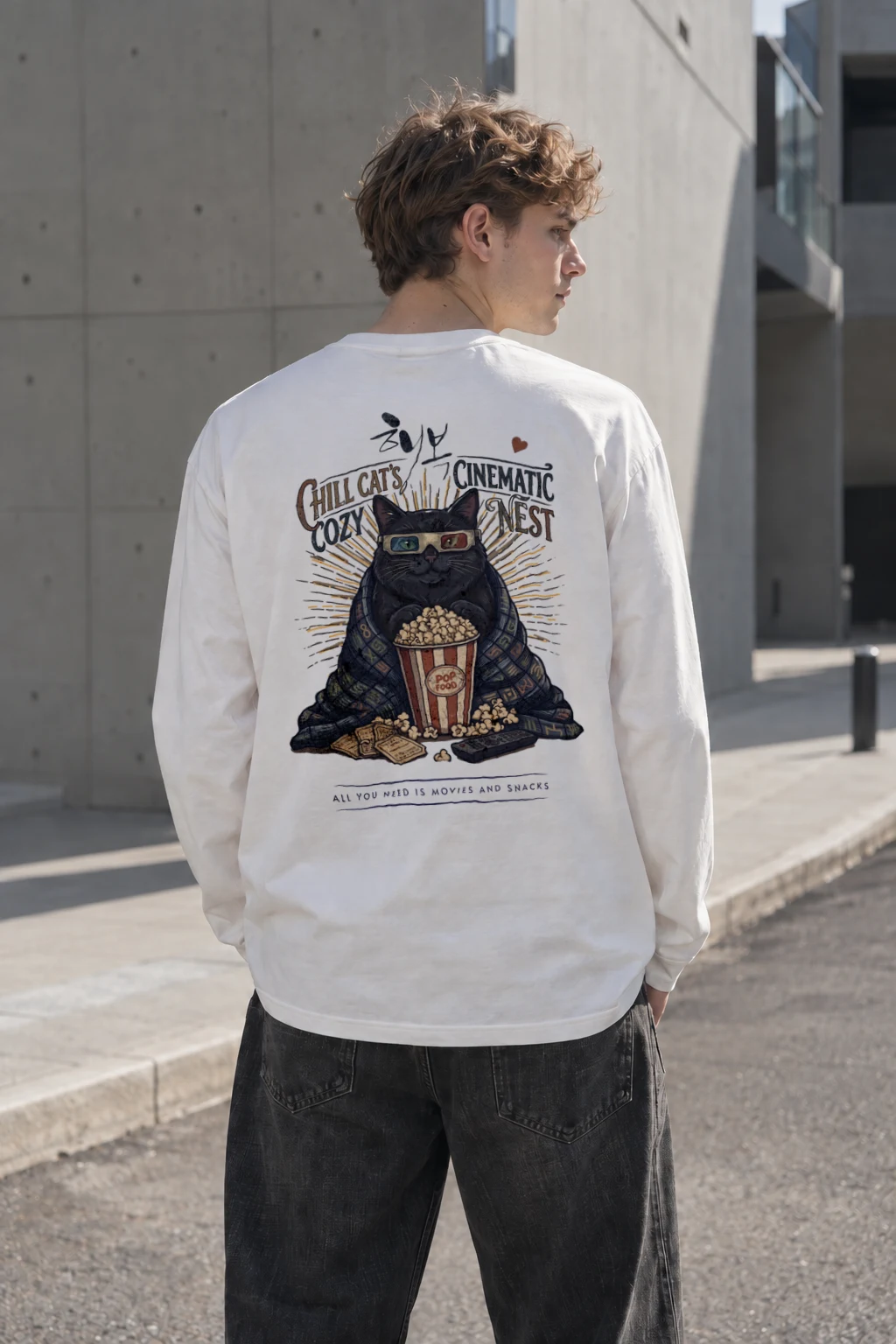 "Cozy Cinematic Nest" Unisex Longsleeve T-shirt | Gildan 2400