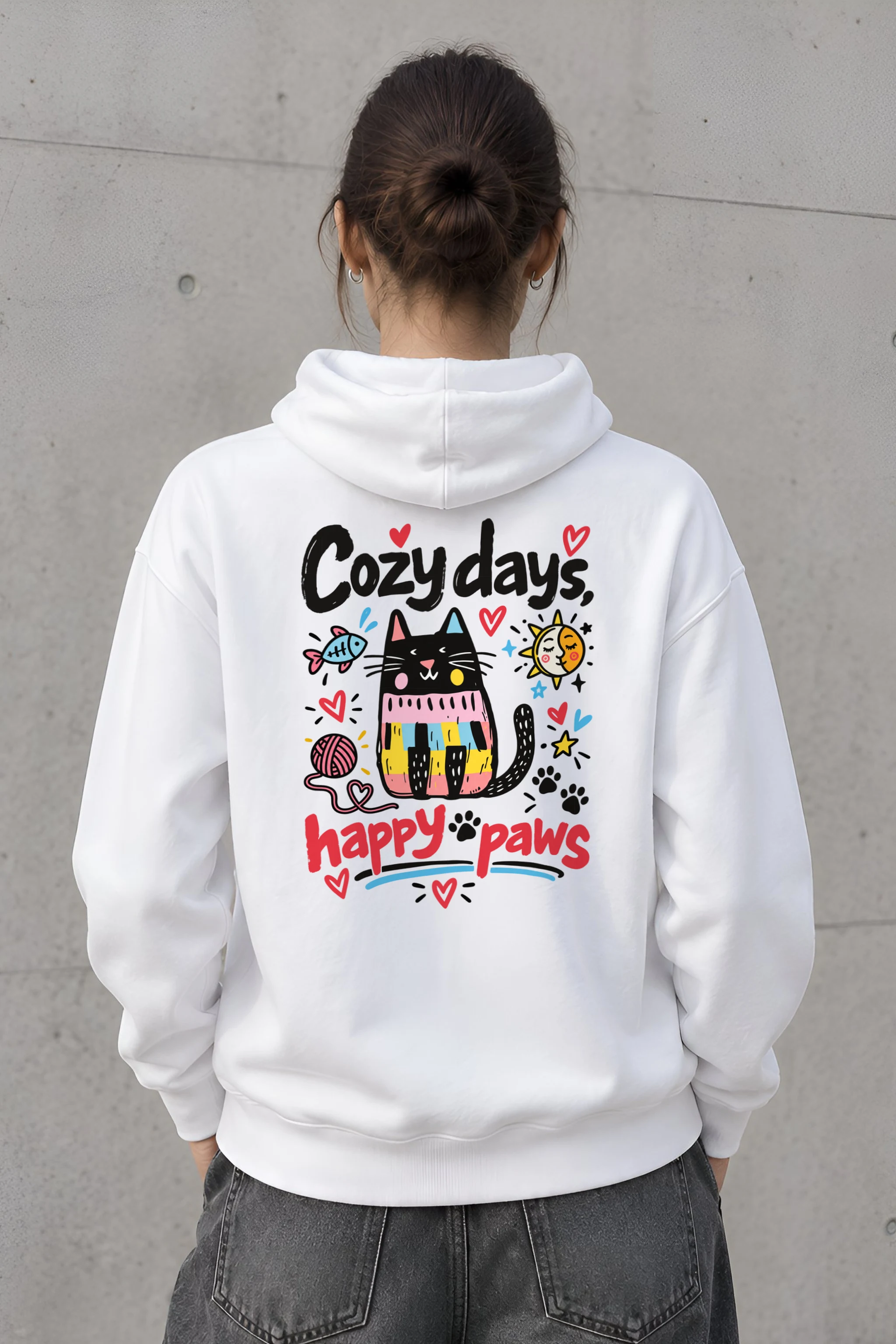 "Cozy Days Happy Paws" Heavy Blend Unisex Pullover Hoodie