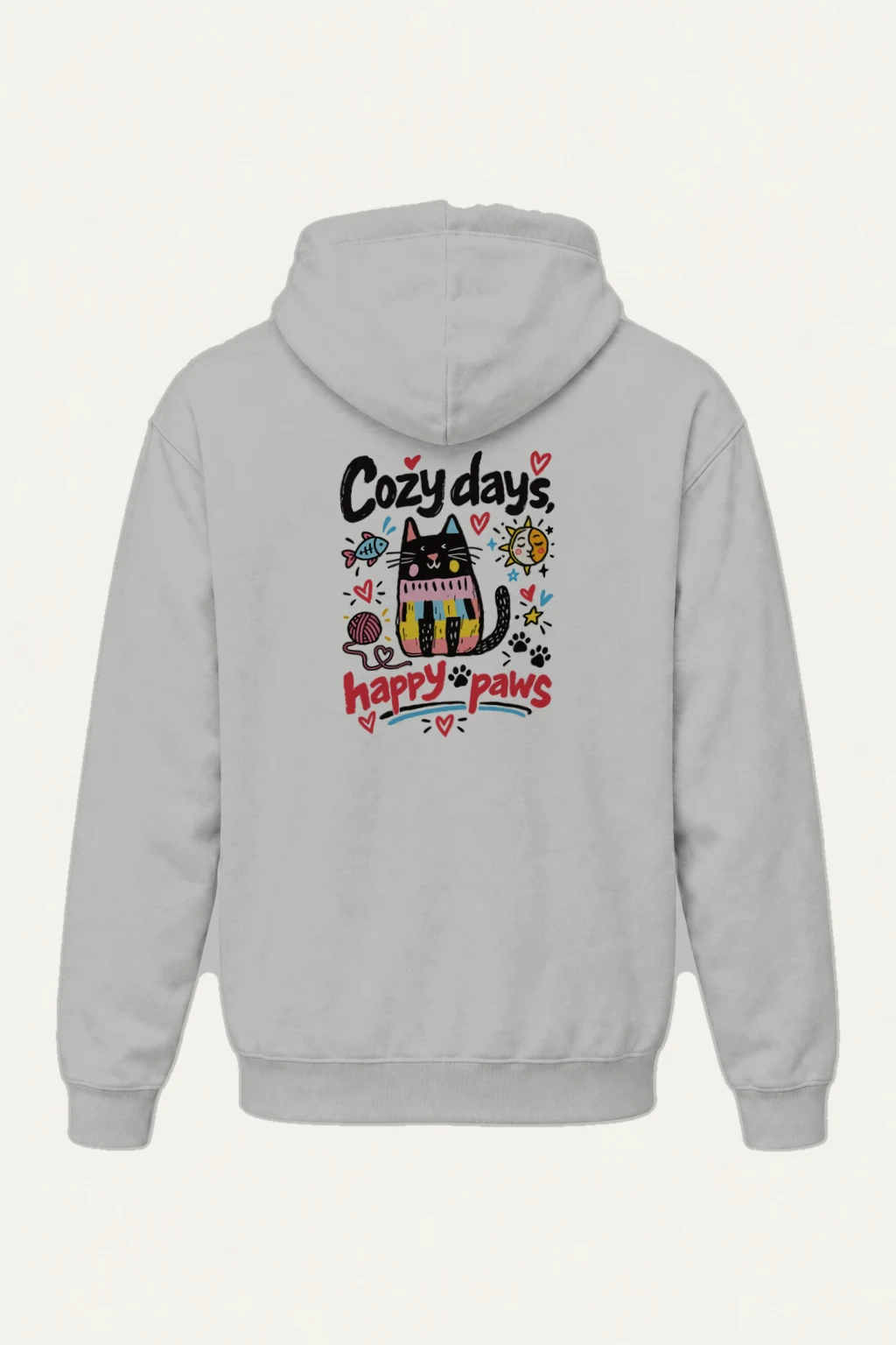 "Cozy Days Happy Paws" Heavy Blend Unisex Pullover Hoodie | Gildan 18500