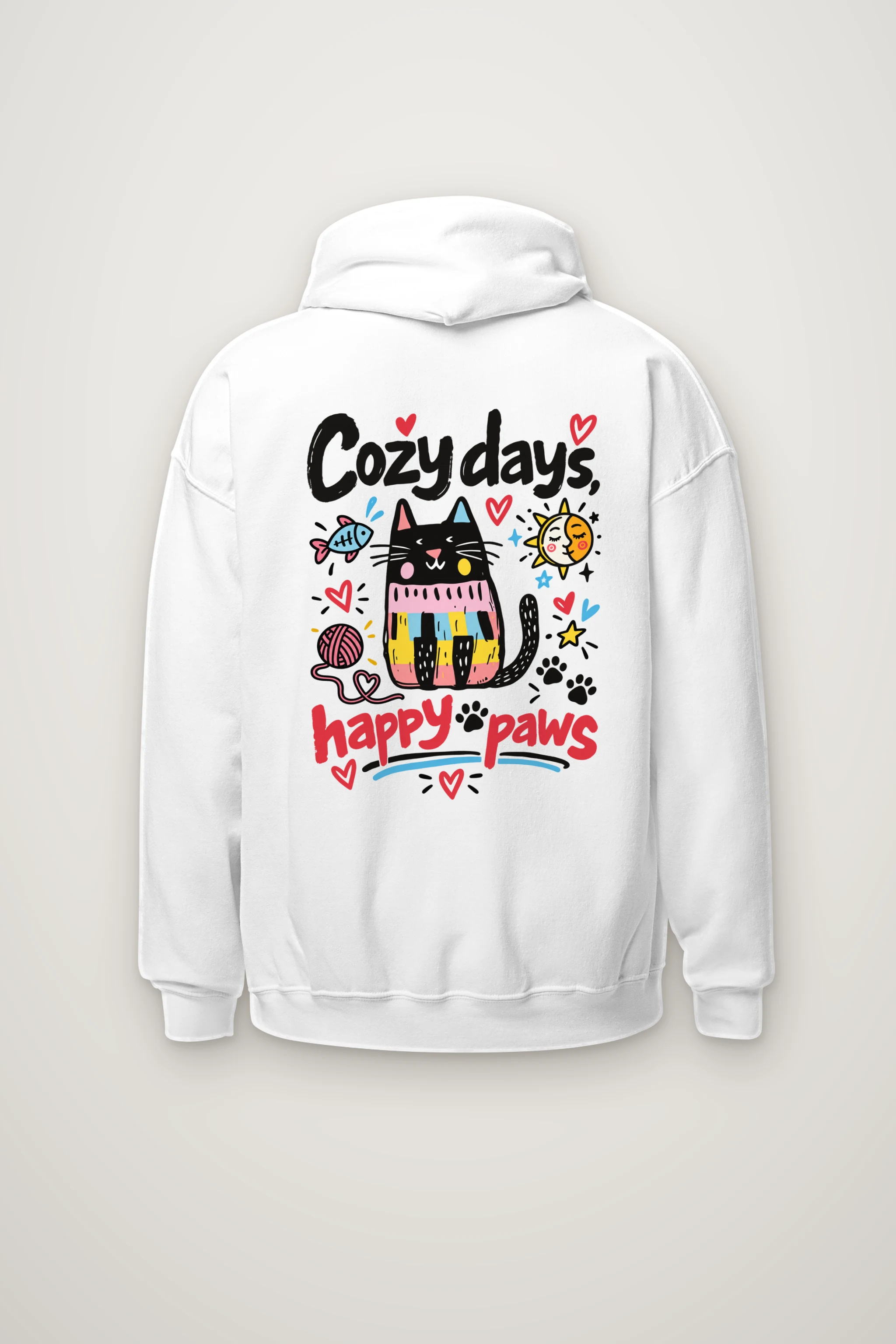 "Cozy Days Happy Paws" Heavy Blend Unisex Pullover Hoodie