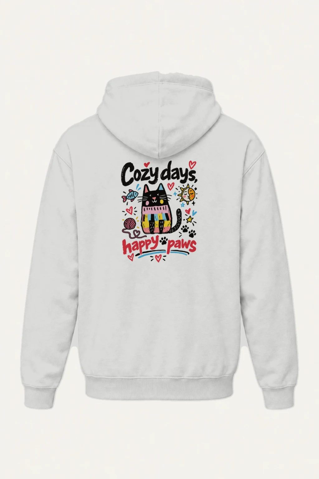 "Cozy Days Happy Paws" Heavy Blend Unisex Pullover Hoodie | Gildan 18500