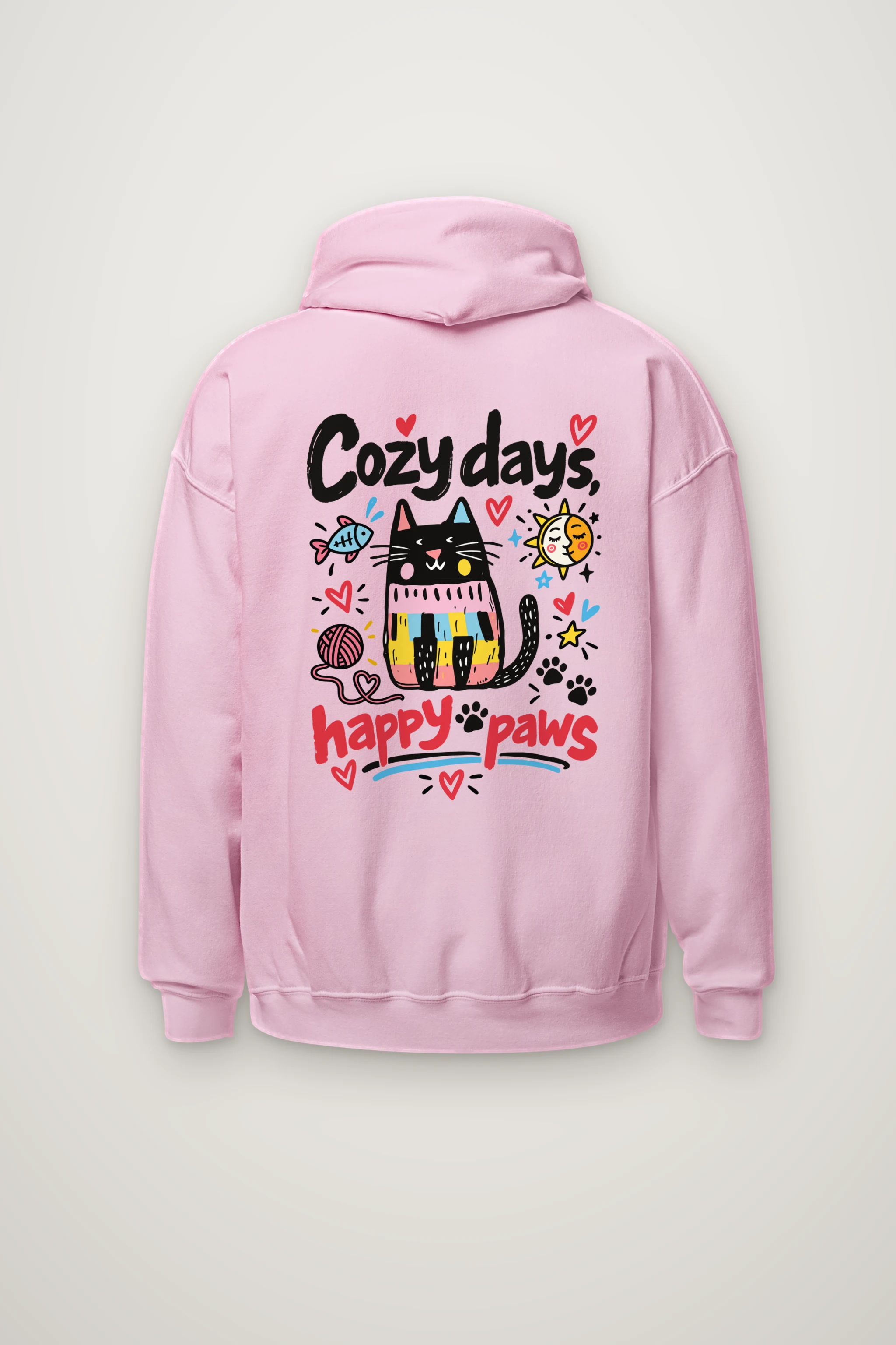 "Cozy Days Happy Paws" Heavy Blend Unisex Pullover Hoodie