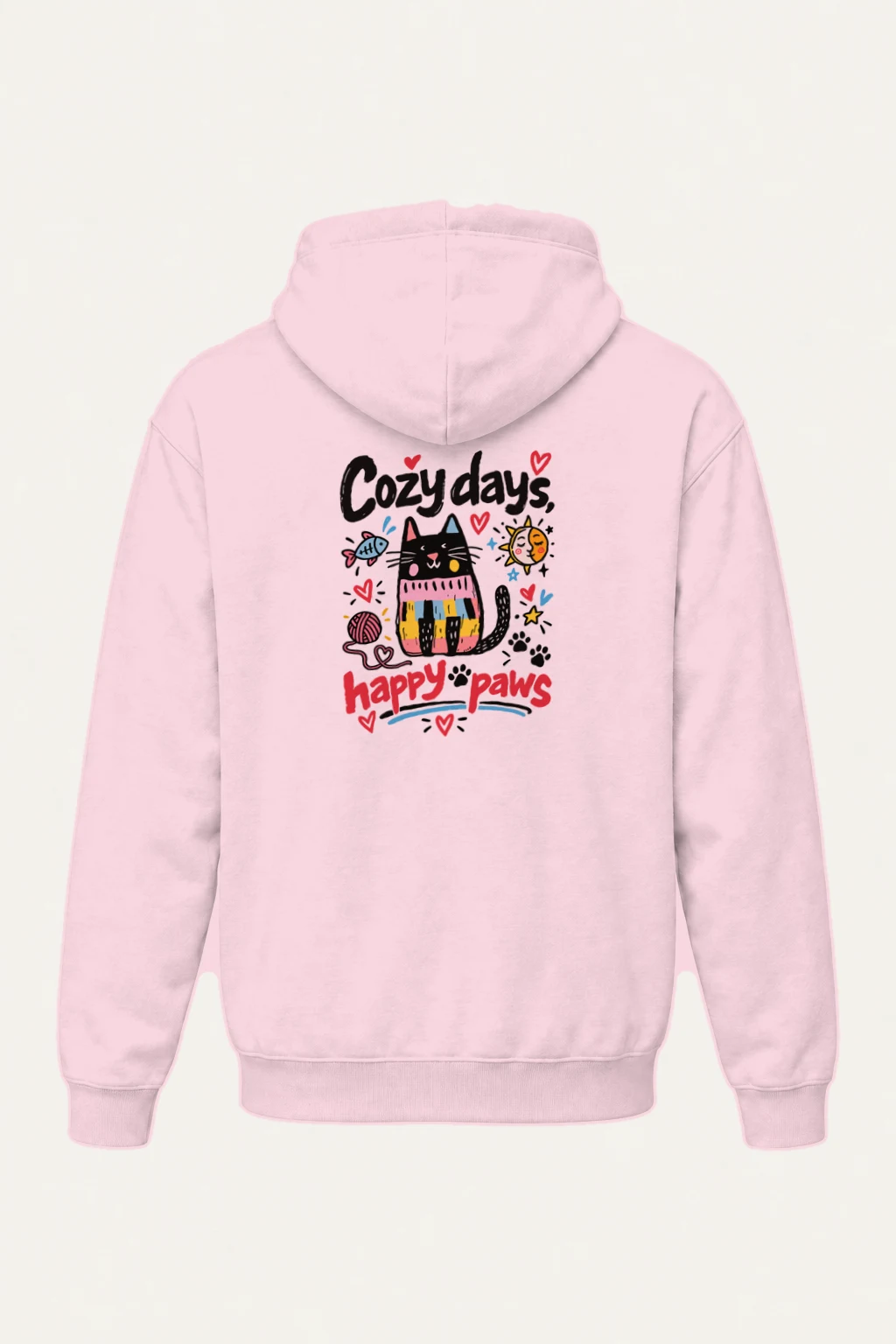 "Cozy Days Happy Paws" Heavy Blend Unisex Pullover Hoodie | Gildan 18500