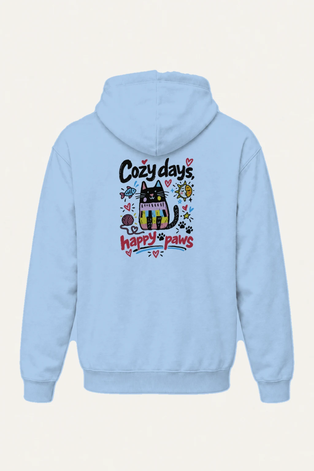 "Cozy Days Happy Paws" Heavy Blend Unisex Pullover Hoodie | Gildan 18500
