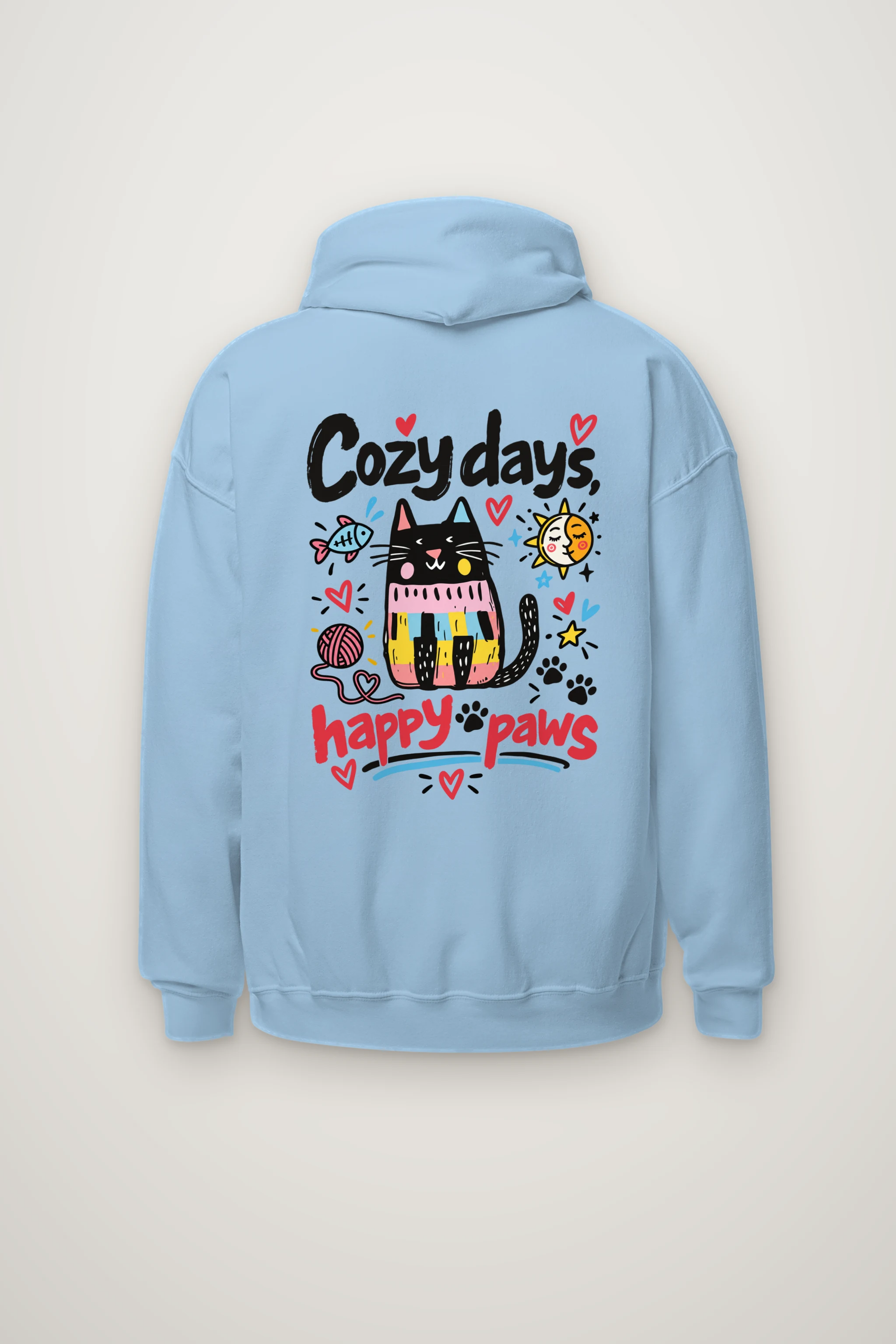 "Cozy Days Happy Paws" Heavy Blend Unisex Pullover Hoodie
