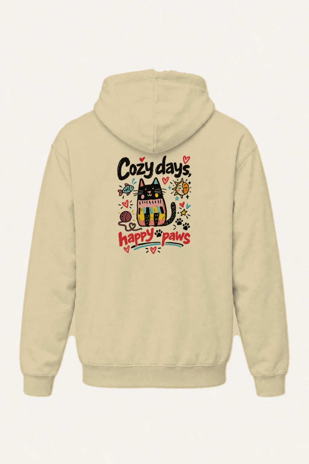 "Cozy Days Happy Paws" Heavy Blend Unisex Pullover Hoodie | Gildan 18500