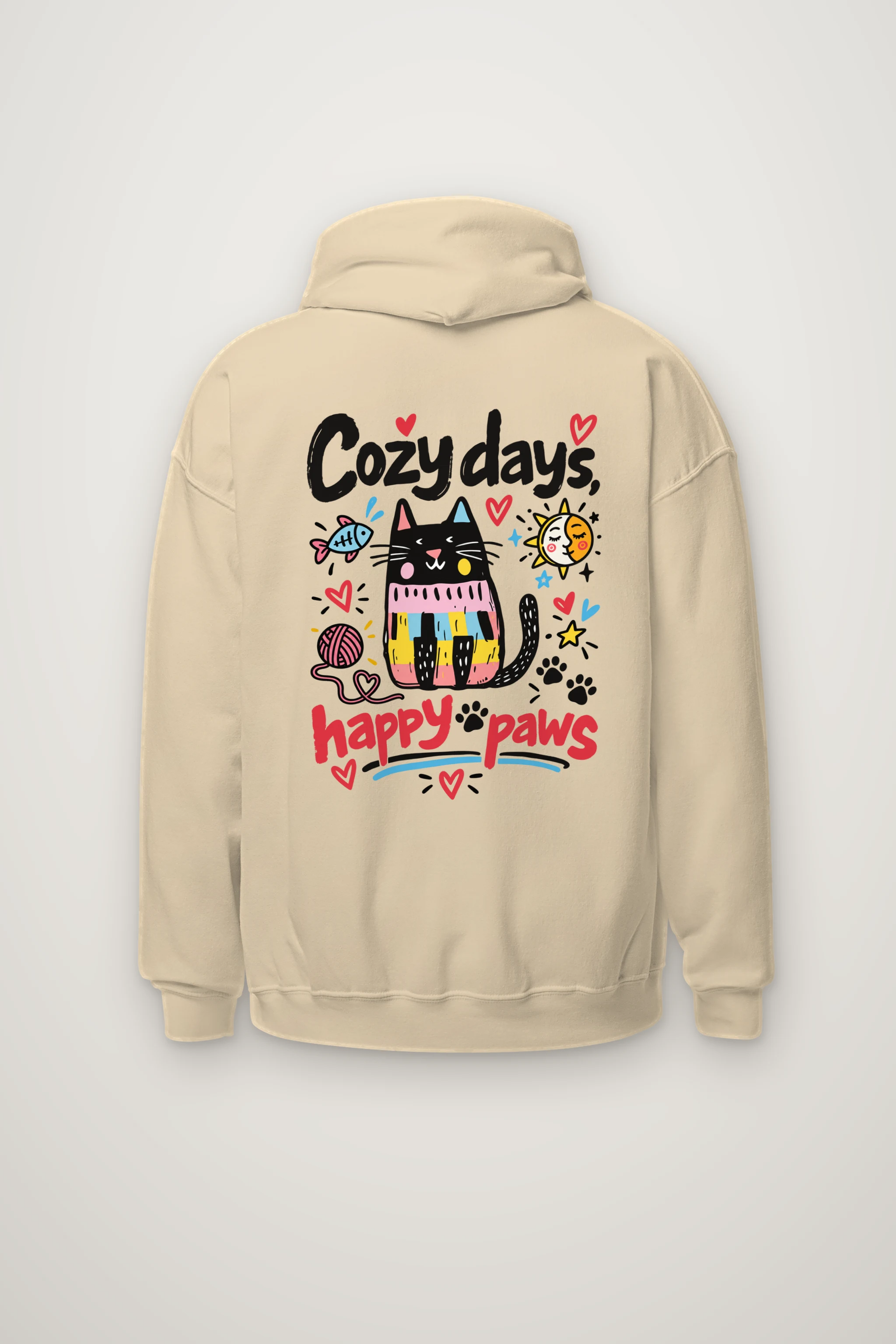 "Cozy Days Happy Paws" Heavy Blend Unisex Pullover Hoodie