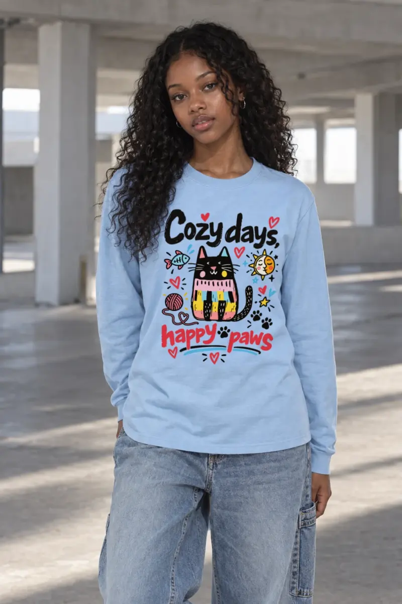 "Cozy Days Happy Paws" Unisex Longsleeve T-shirt