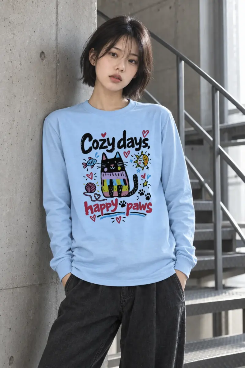 "Cozy Days Happy Paws" Unisex Longsleeve T-shirt