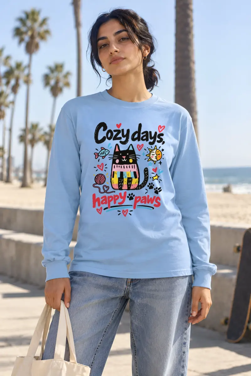 "Cozy Days Happy Paws" Unisex Longsleeve T-shirt
