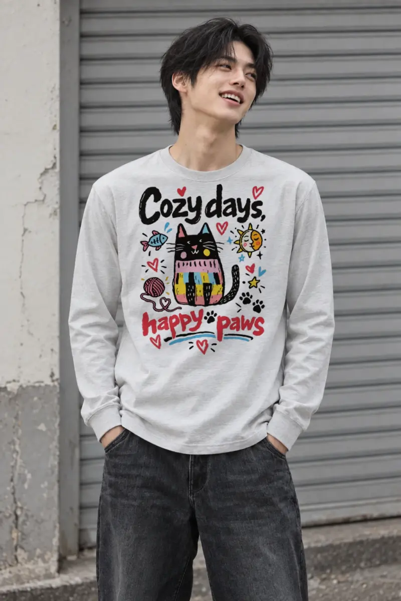 "Cozy Days Happy Paws" Unisex Longsleeve T-shirt