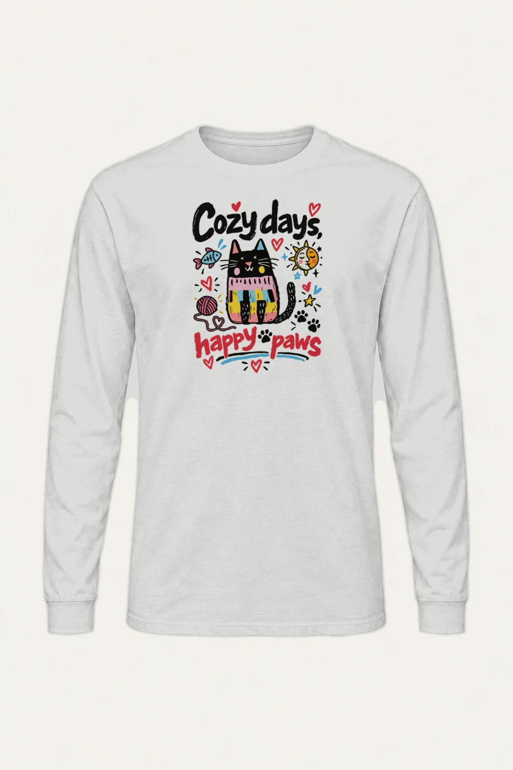 "Cozy Days Happy Paws" Unisex Longsleeve T-shirt | Gildan 2400
