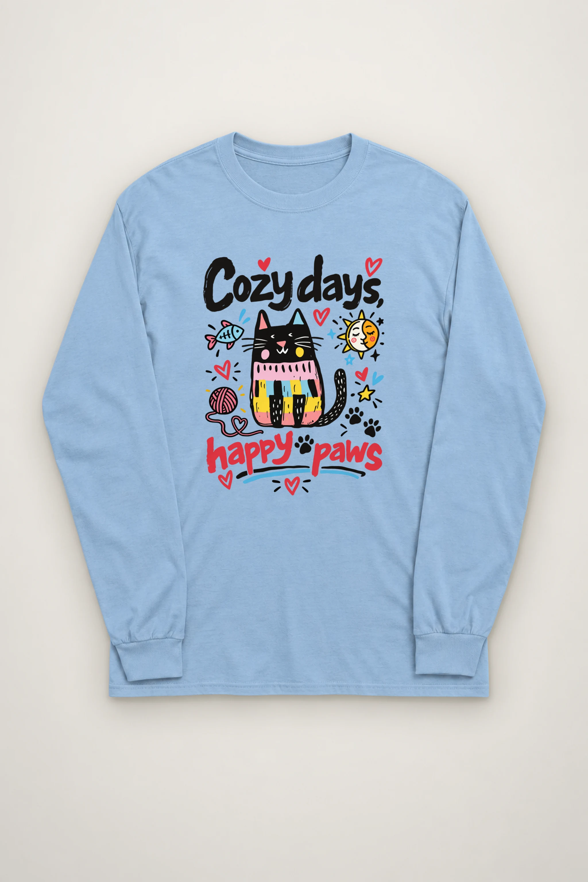 "Cozy Days Happy Paws" Unisex Longsleeve T-shirt