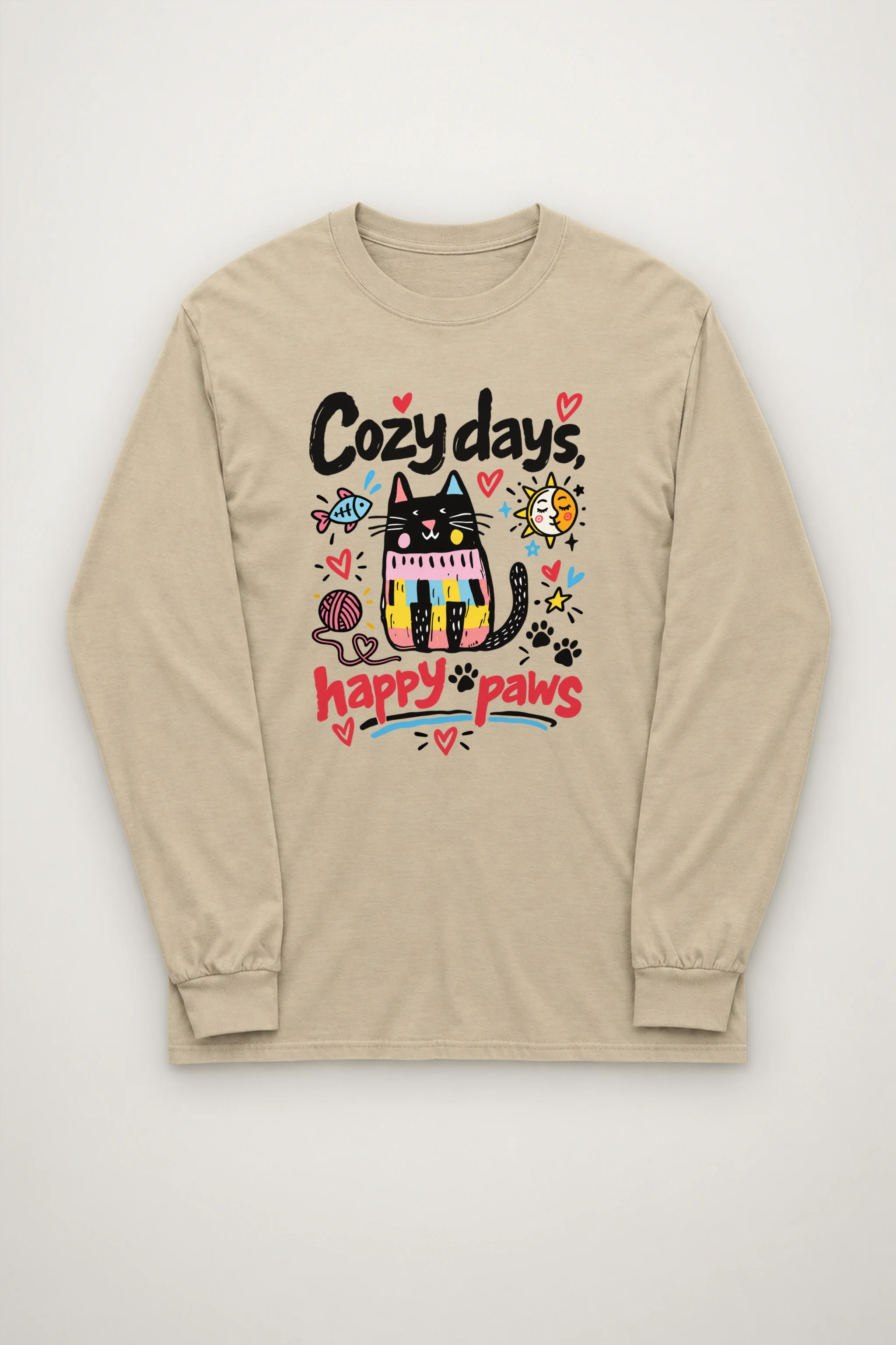 "Cozy Days Happy Paws" Unisex Longsleeve T-shirt