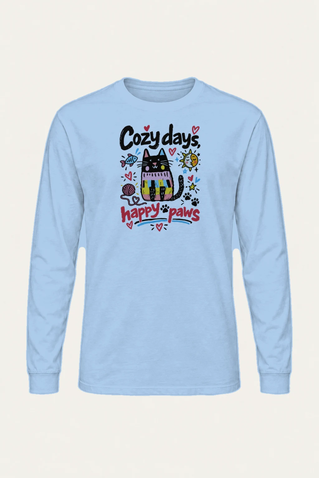 "Cozy Days Happy Paws" Unisex Longsleeve T-shirt | Gildan 2400