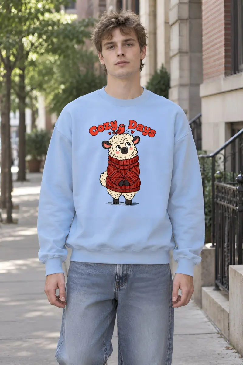 "Cozy Days Sheep" Heavy Blend Unisex Crewneck Sweatshirt