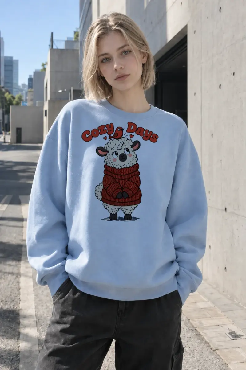 "Cozy Days Sheep" Heavy Blend Unisex Crewneck Sweatshirt | Gildan 18000