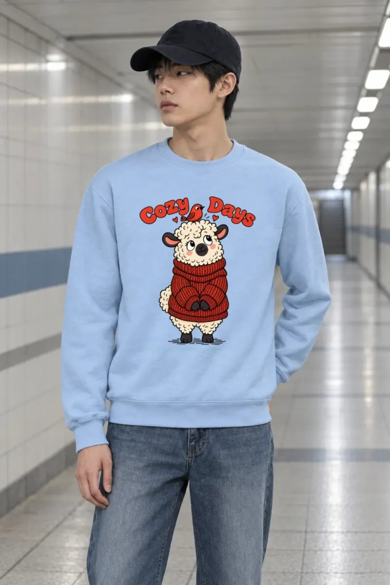 "Cozy Days Sheep" Heavy Blend Unisex Crewneck Sweatshirt
