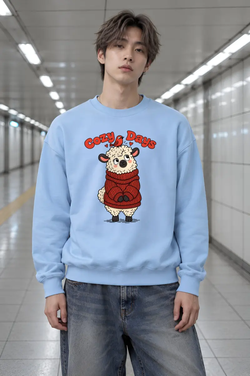 "Cozy Days Sheep" Heavy Blend Unisex Crewneck Sweatshirt