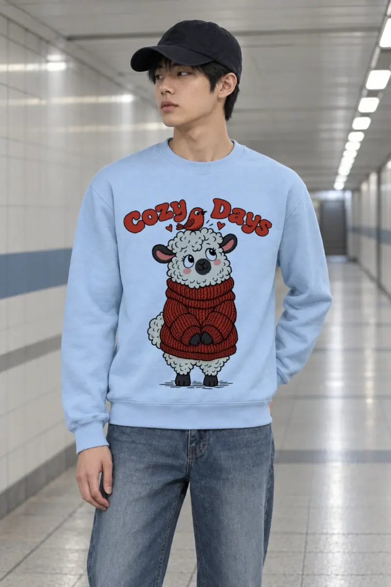 "Cozy Days Sheep" Heavy Blend Unisex Crewneck Sweatshirt