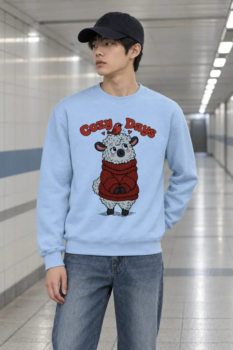 "Cozy Days Sheep" Heavy Blend Unisex Crewneck Sweatshirt