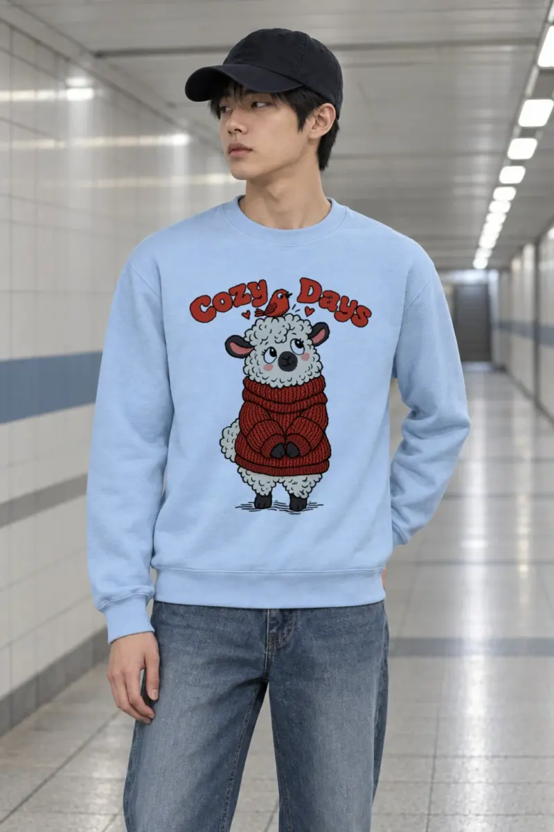 "Cozy Days Sheep" Heavy Blend Unisex Crewneck Sweatshirt | Gildan 18000