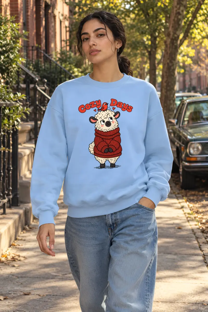 "Cozy Days Sheep" Heavy Blend Unisex Crewneck Sweatshirt