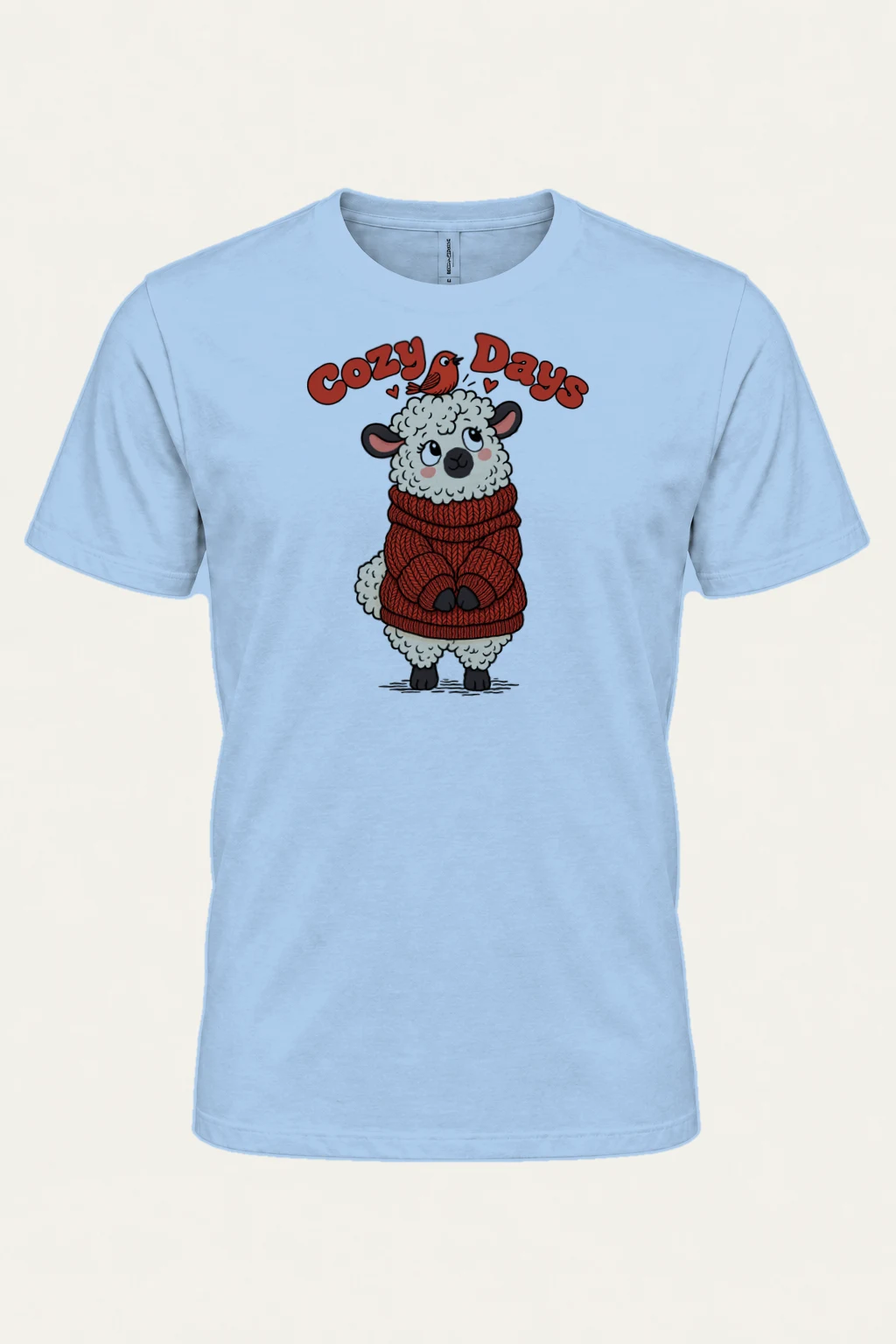 "Cozy Days Sheep" Heavyweight Unisex Crewneck T-shirt | Gildan 5000