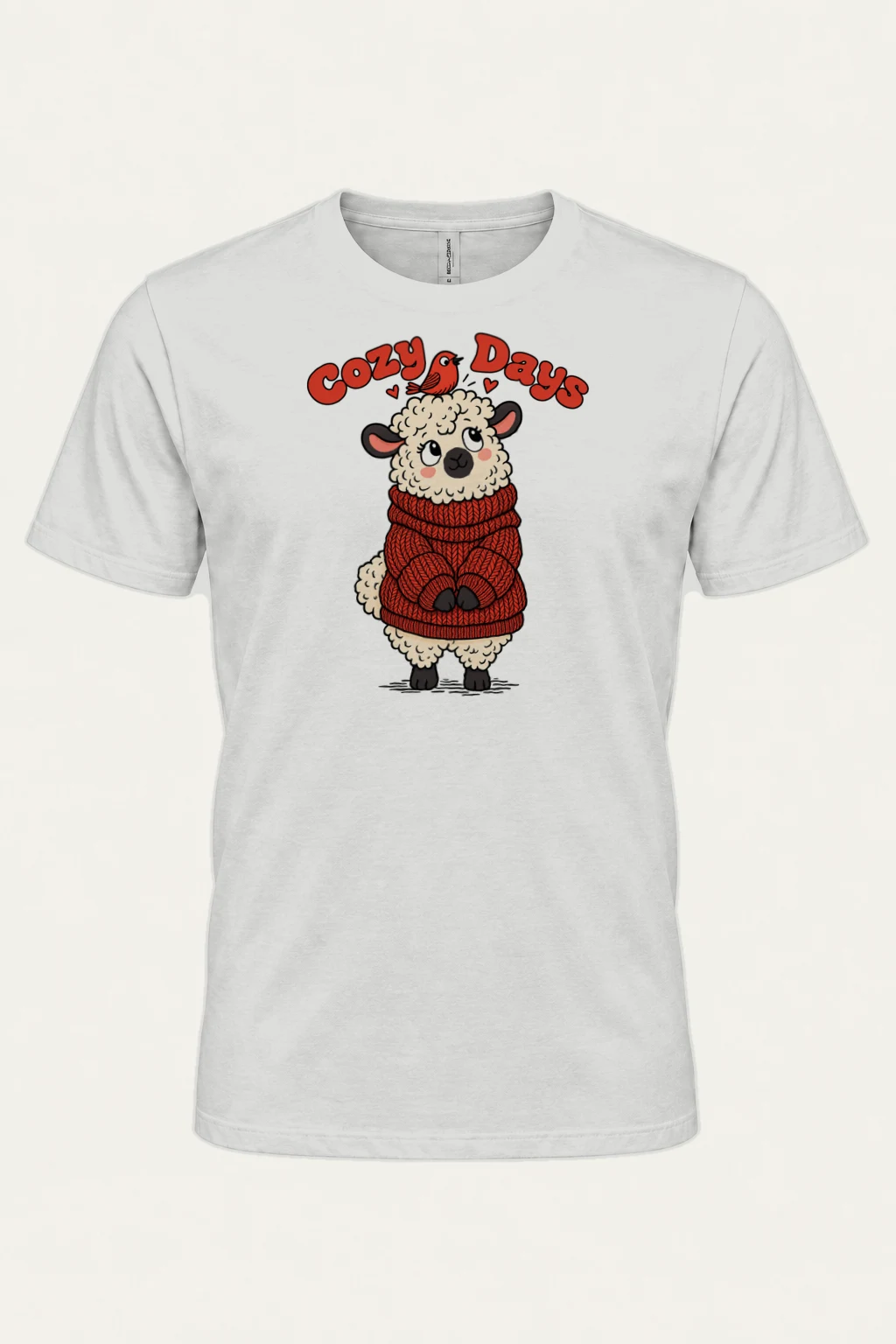 "Cozy Days Sheep" Heavyweight Unisex Crewneck T-shirt | Gildan 5000