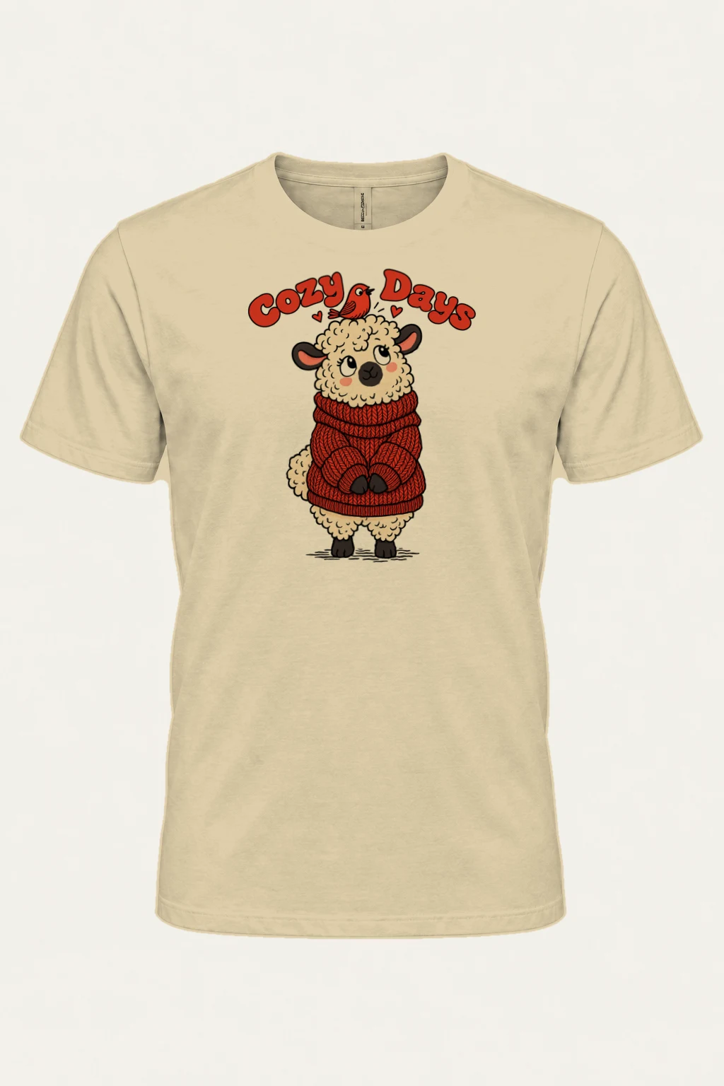 "Cozy Days Sheep" Heavyweight Unisex Crewneck T-shirt | Gildan 5000