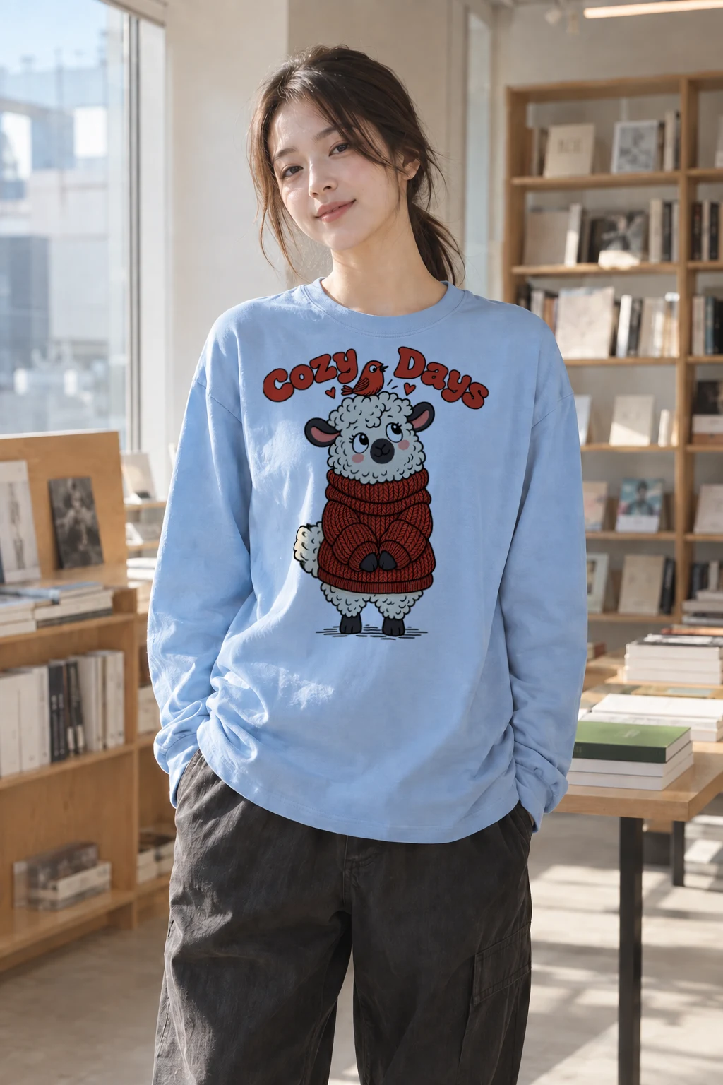 "Cozy Days Sheep" Unisex Longsleeve T-shirt | Gildan 2400
