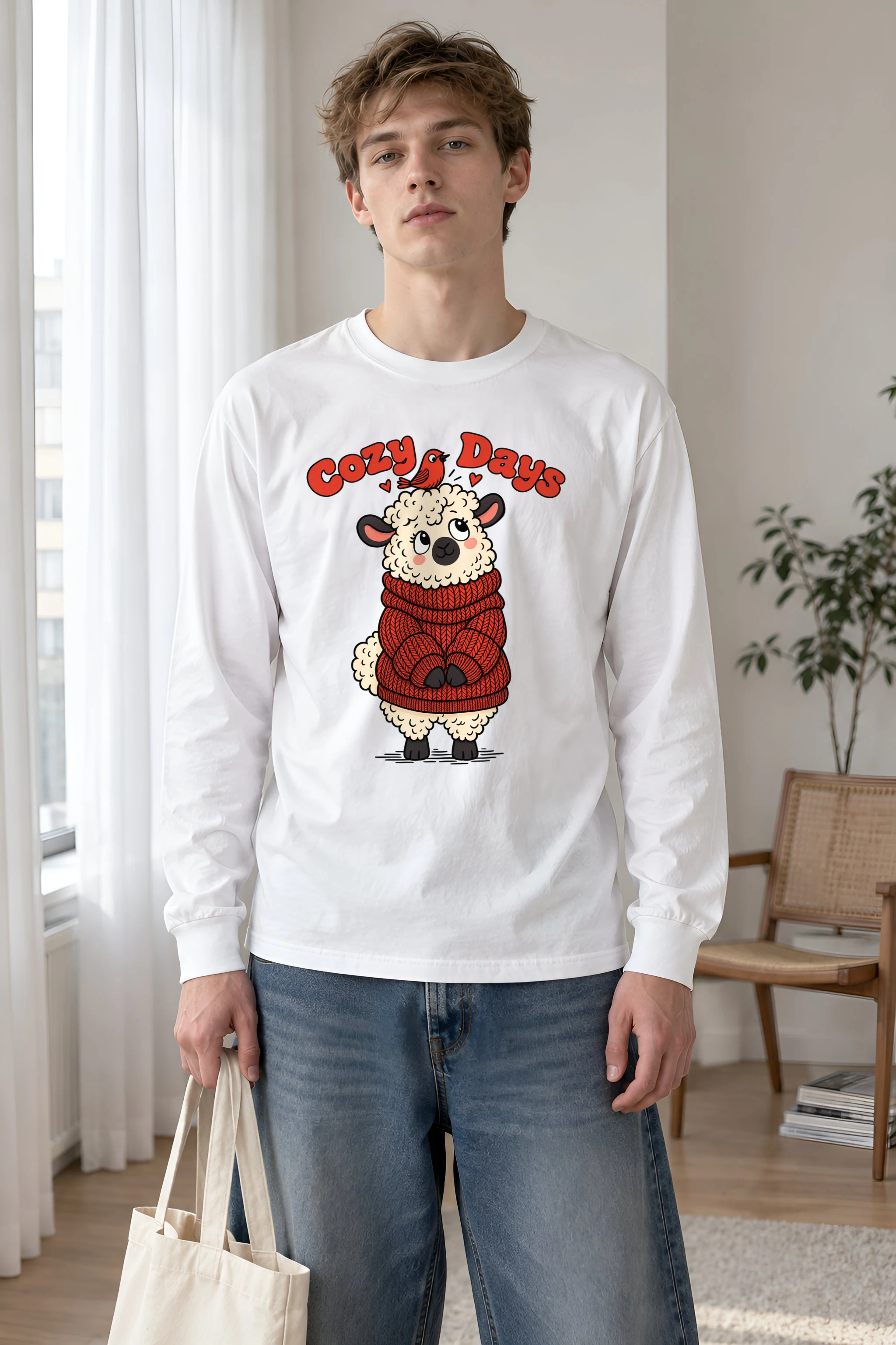 "Cozy Days Sheep" Unisex Longsleeve T-shirt