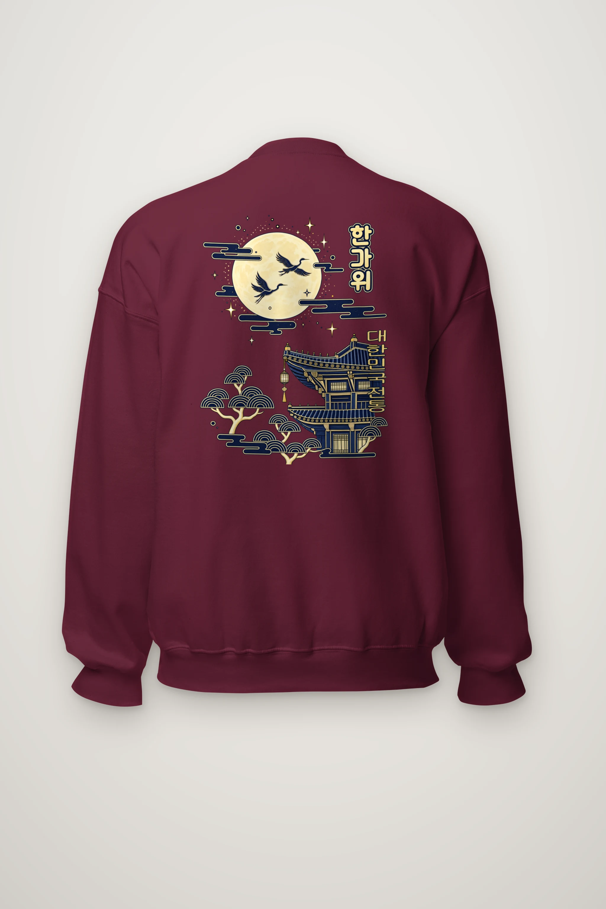 "Cranes Above Pagoda" Heavy Blend Unisex Crewneck Sweatshirt