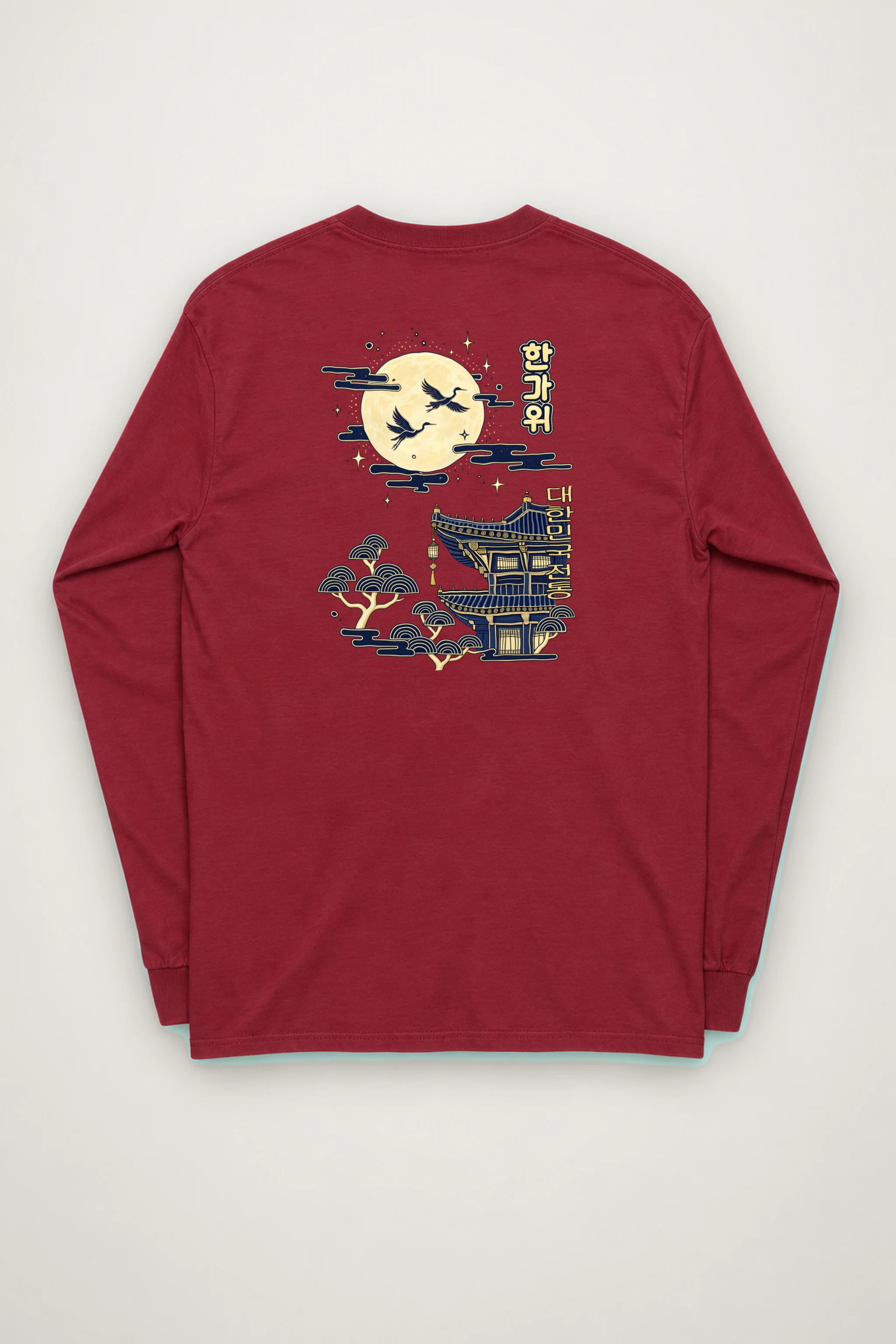 "Cranes Above Pagoda" Unisex Longsleeve T-shirt