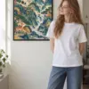 "Cranes and Pine" Premium Wooden Framed Poster