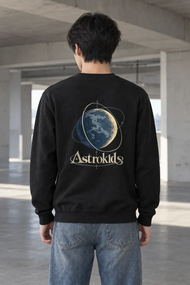 "Cratered Moon Illustration" Heavy Blend Unisex Crewneck Sweatshirt