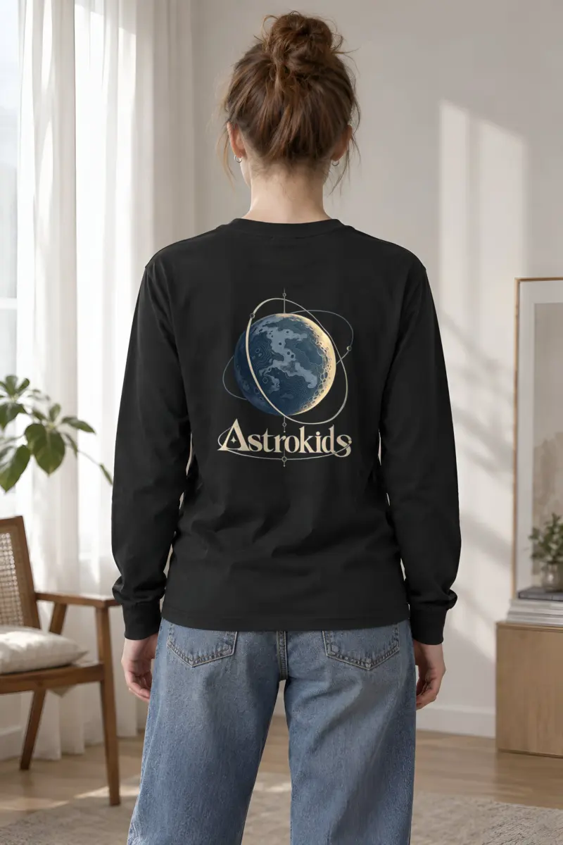 "Cratered Moon Illustration" Unisex Longsleeve T-shirt