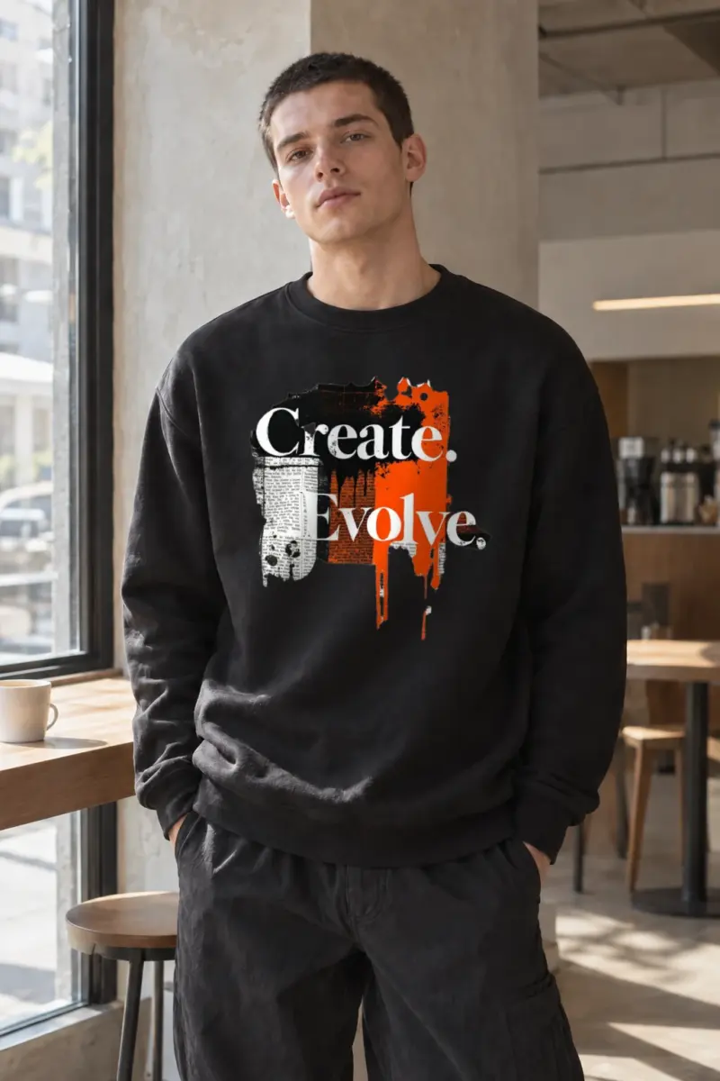 "Create Evolve" Heavy Blend Unisex Crewneck Sweatshirt | Gildan 18000