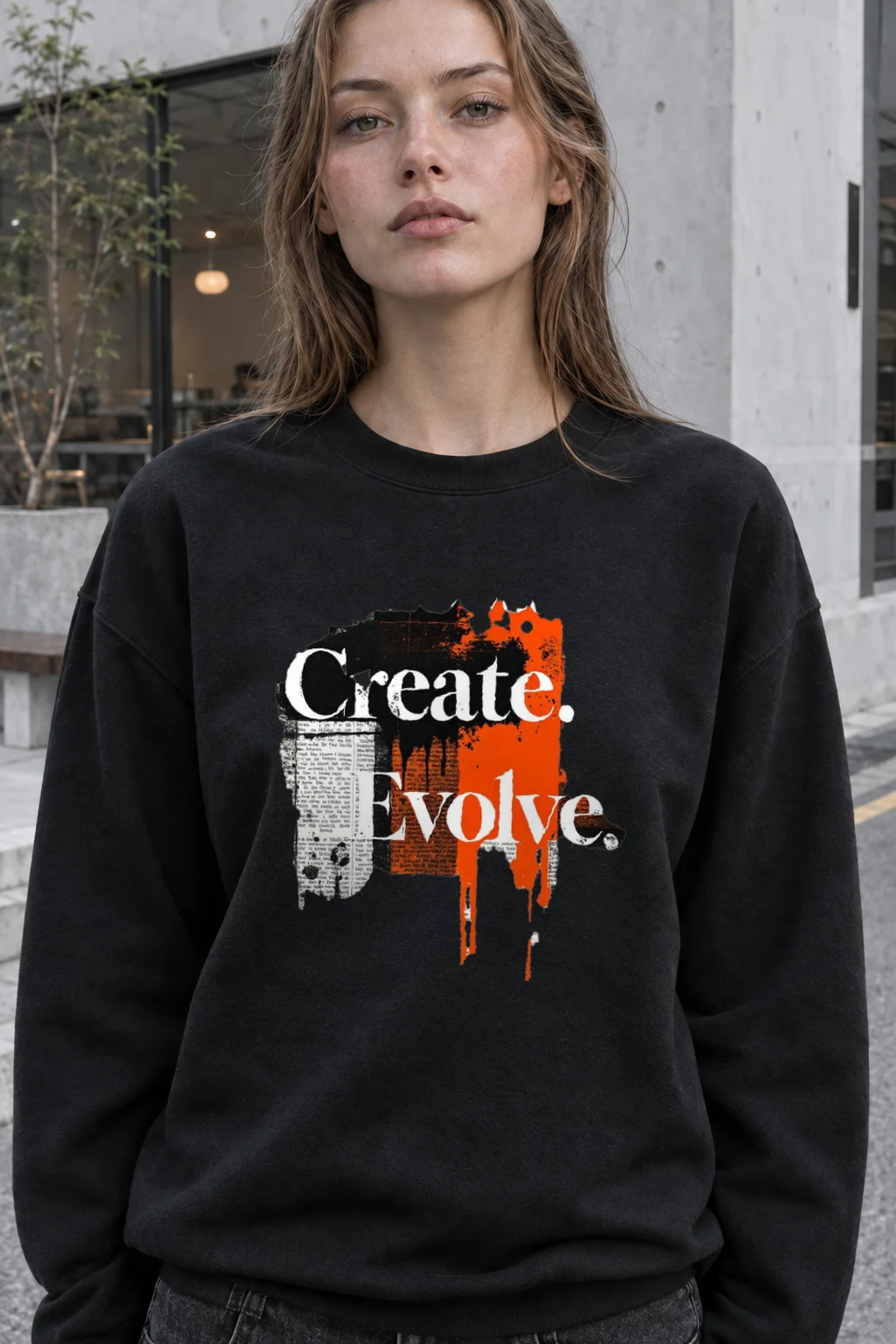 "Create Evolve" Heavy Blend Unisex Crewneck Sweatshirt | Gildan 18000