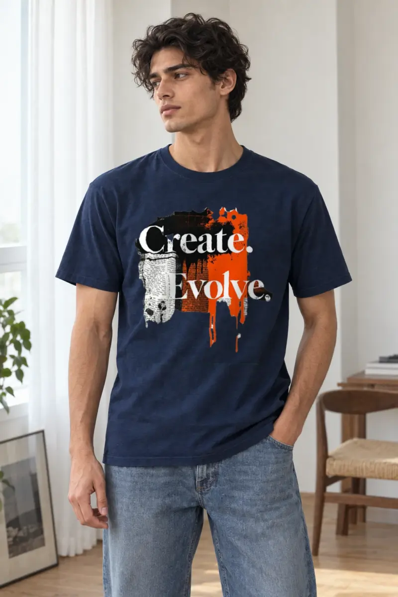 "Create Evolve" Heavyweight Unisex Crewneck T-shirt | Gildan 5000