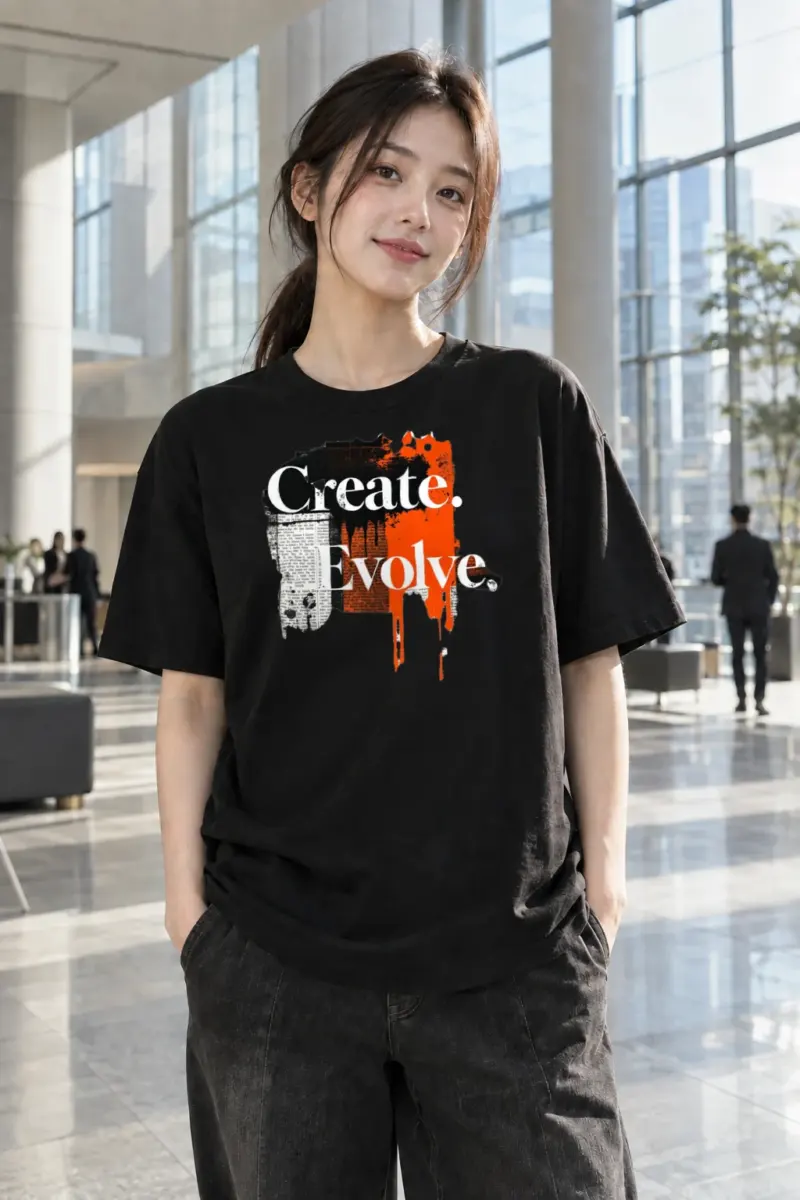"Create Evolve" Heavyweight Unisex Crewneck T-shirt | Gildan 5000